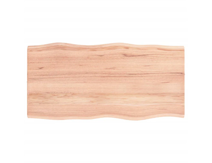vidaXL Table Top Light Brown 80x40x2 cm Treated Solid Wood Oak Live Edge