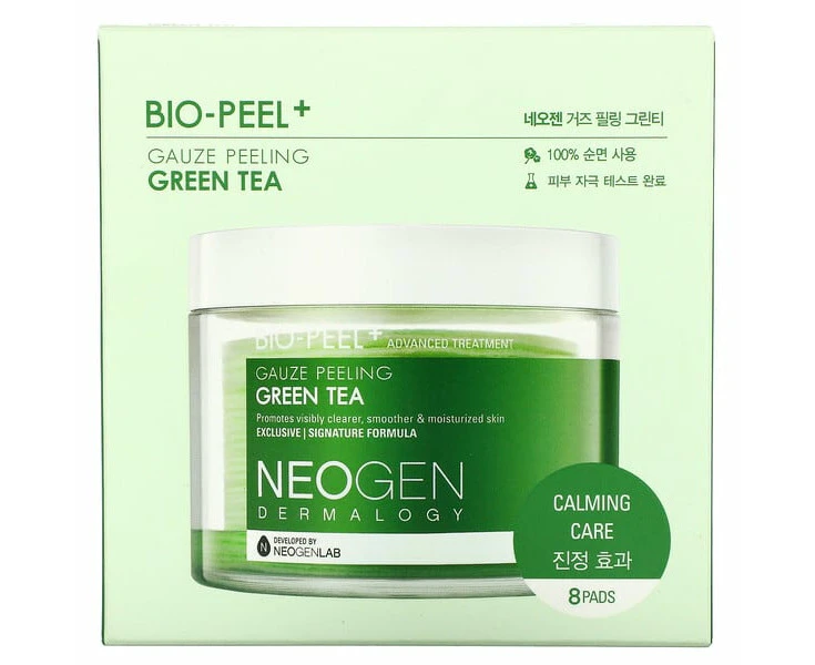 Bio-Peel+ Gauze Peeling Green Tea, 8 Pads, 0.32 fl oz (9.5 ml) Each