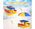 Kids Picnic Table Set W/Removable Umbrella Indoor Outdoor Garden Patio