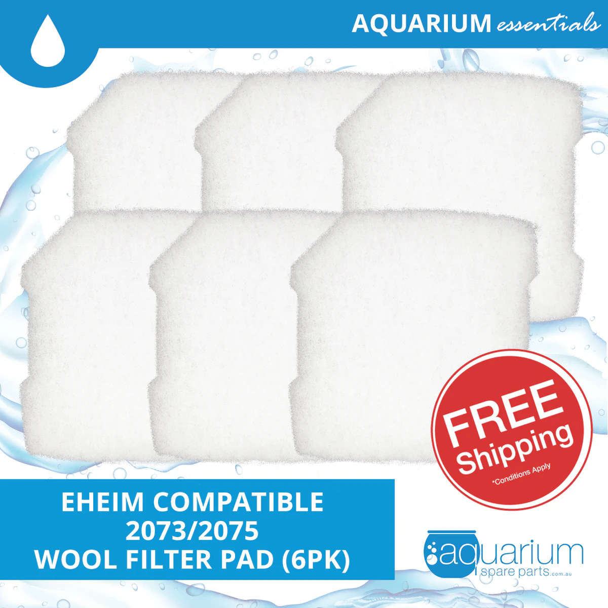 Eheim 2073/2075 Compatible Wool Filter Pad (6pk)