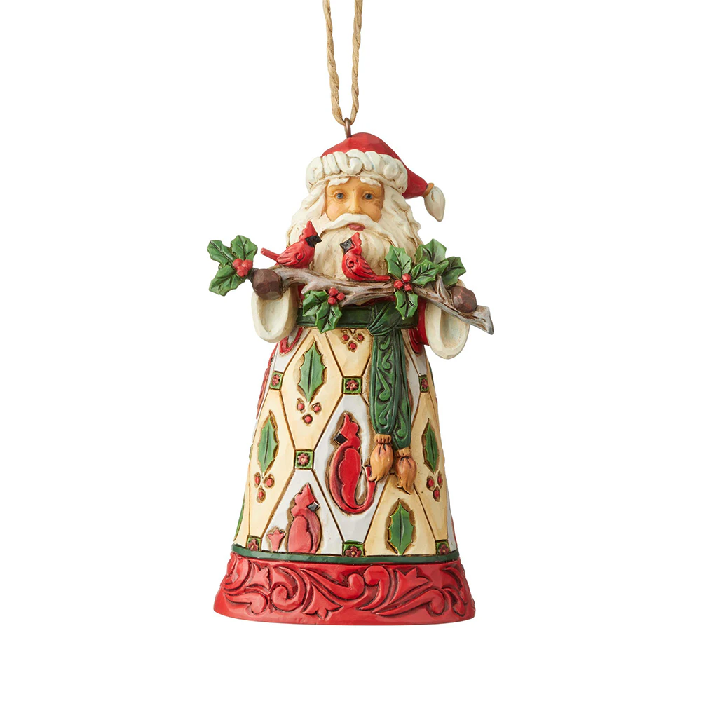 Jim Shore Heartwood Creek - Santa With Cardinals Hanging Ornament