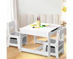 Kids Table and Chairs Set Activity Play Study Desk w/ Toys Storage Box