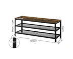 Levede 3-Tier Shoe Rack Bench Storage Cabinet Organisers Industrial Steel 100cm