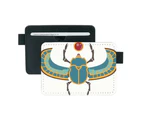 Egypt Red Yellow Blue Beetle Atonism Pocket Leather Wallet Card Holder