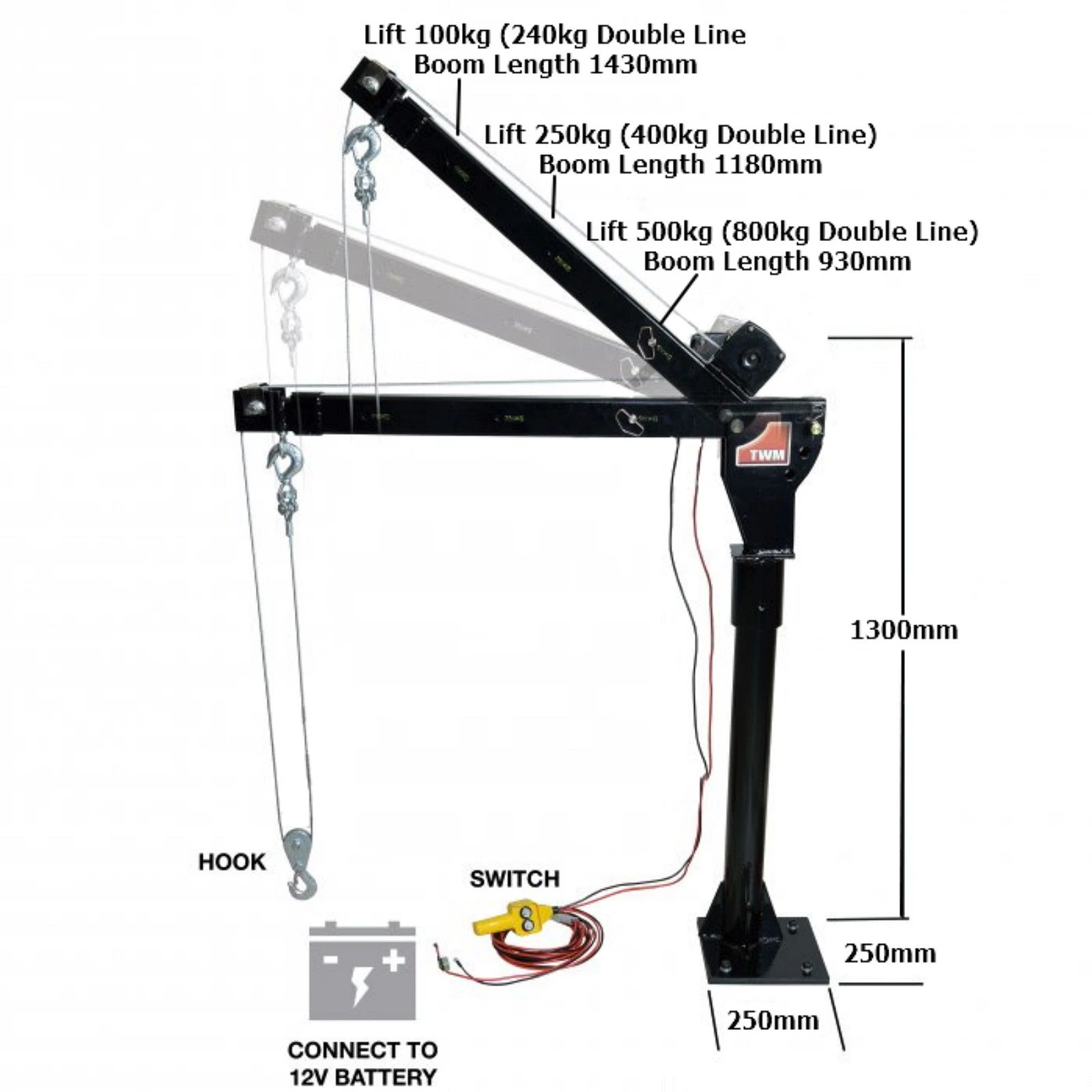 Engine Crane Electric Winch Hoist 800 Kg Double Line Lift Ute Car Truck Lift