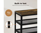 Levede 3-Tier Shoe Rack Bench Storage Cabinet Organisers Industrial Steel 100cm