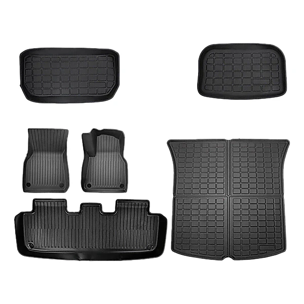 6 piece Tesla Model Y Floor Mats for Front and Rear Trunk Front Passenger and Driver Side