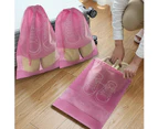 10 PCS Travel Shoe Bag Non-Woven Fabric Dustproof Shoe Bags for Travel, Pink