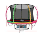 Everfit 8FT Trampoline Round Trampolines Kids Present Gift Enclosure Safety Net Pad Outdoor Multi-coloured