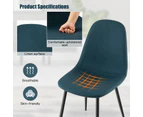 Giantex 2PCS Dining Chairs Upholstered Kitchen Chairs w/Metal Legs Office Lounge Chair Blue