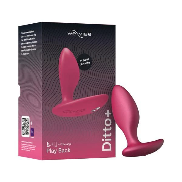 We Vibe Ditto+ Cosmic Pink Rechargeable Remote Controlled Silicone Vibrating Anal Plug The Ultimate Sensual Pleasure Enhancer For