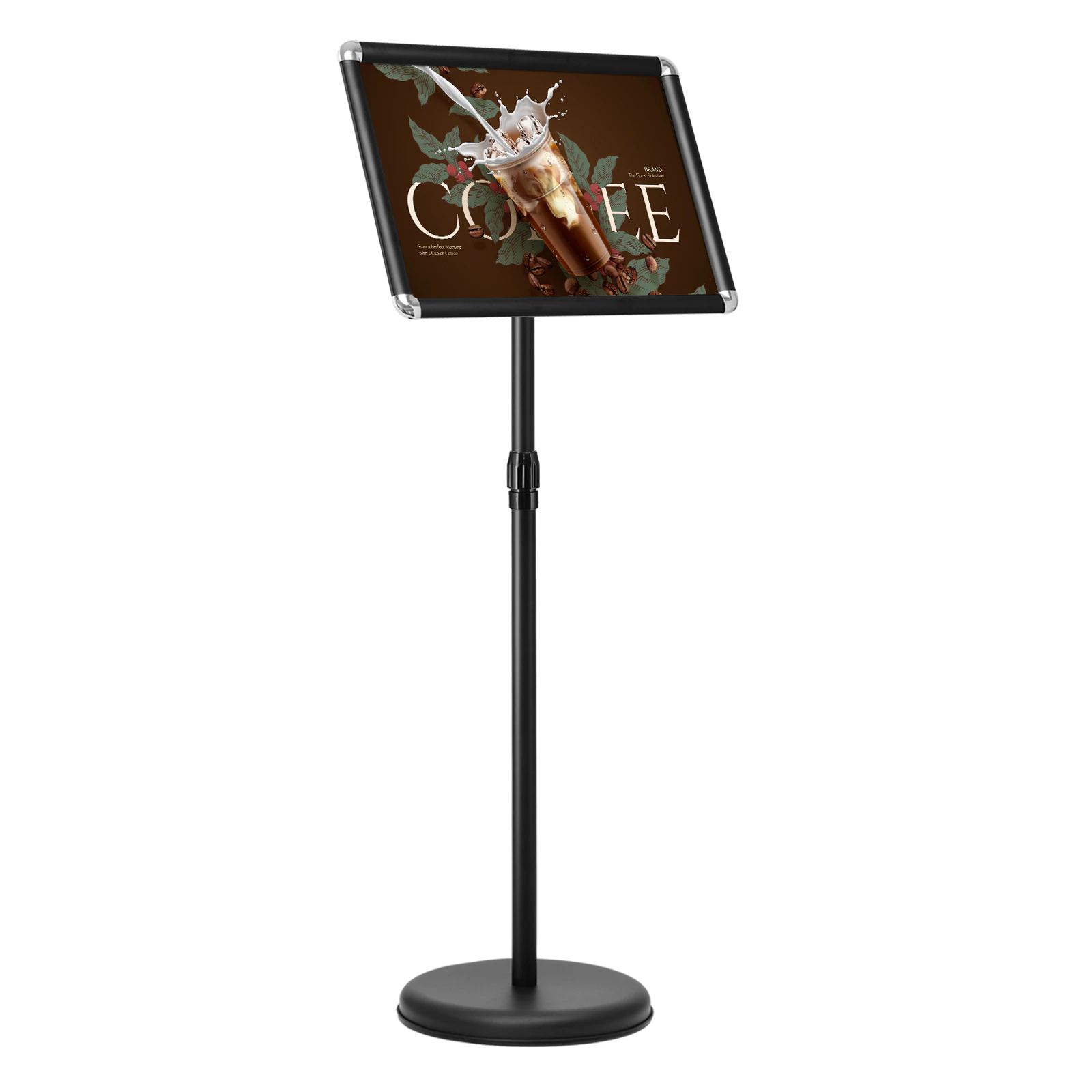 Costway A3 A4 Floor Poster Stand Adjustable Foyer Pedestal Sign Holder Business Menu Display, Black