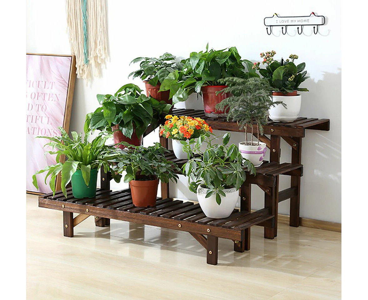 3PCS 10-20 Pots Flower Plant Stand Planter Containers Holder Rack Heavy Loading