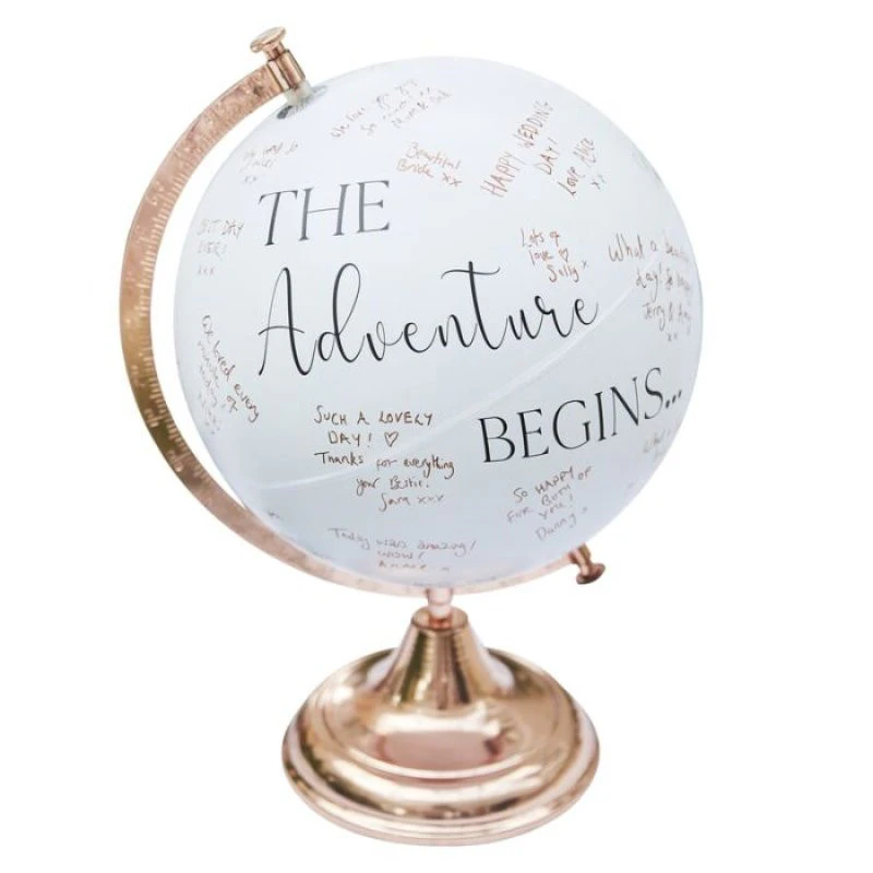 Wedding Guest Book Alternative Signing Globe Guests To Sign The Adventure Begins