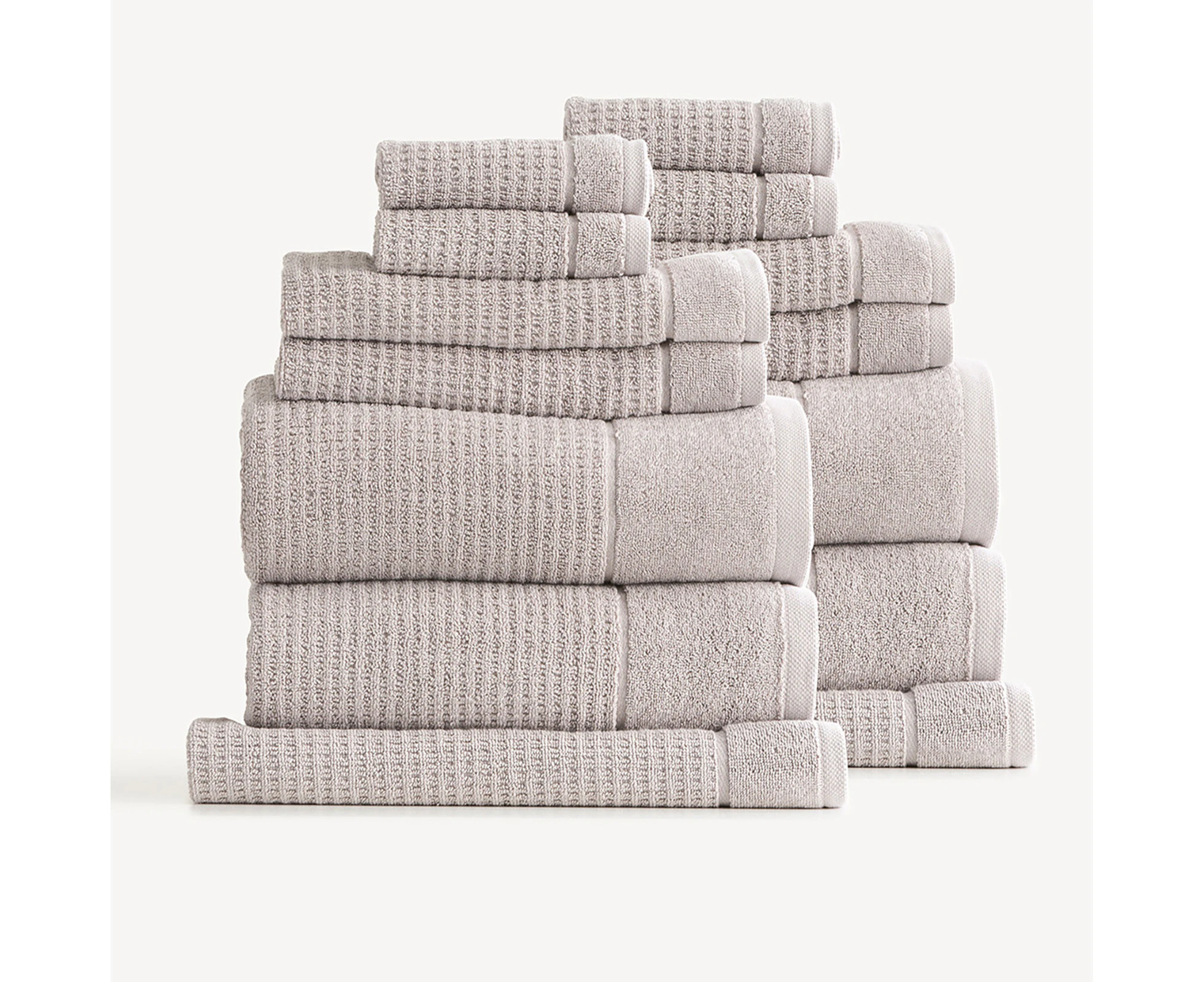 Renee Taylor Cambridge 650 GSM Textured 14 Piece Towel Pack Pumice Stone By Cloudlinen