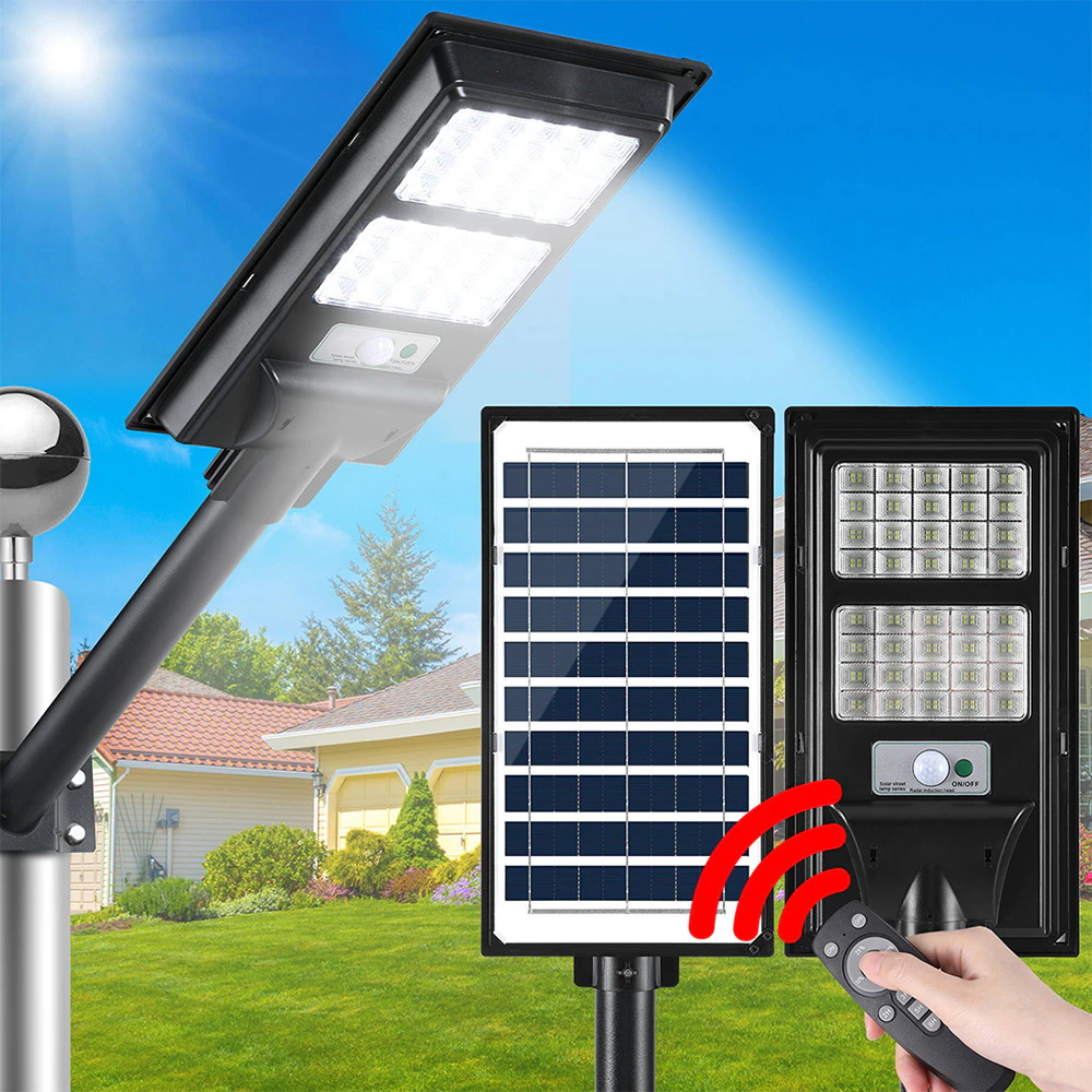 Leier 160 LED Solar Street Light Flood Motion Sensor Remote