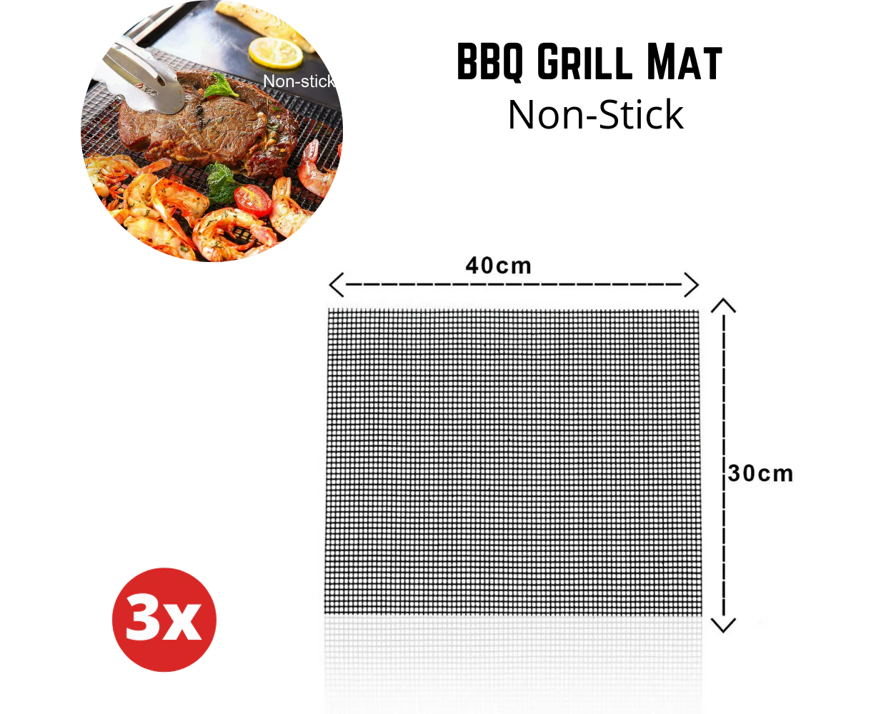 3pcs Mintiml Charcoal Bbq Grill Mesh Mat Non Stick Cooking Liner Sheet