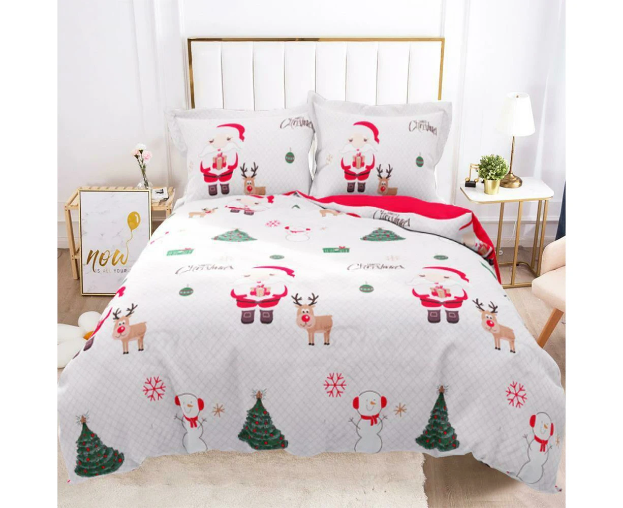 SANTA SNOW CHRISTMAS Design Quilt Cover Set