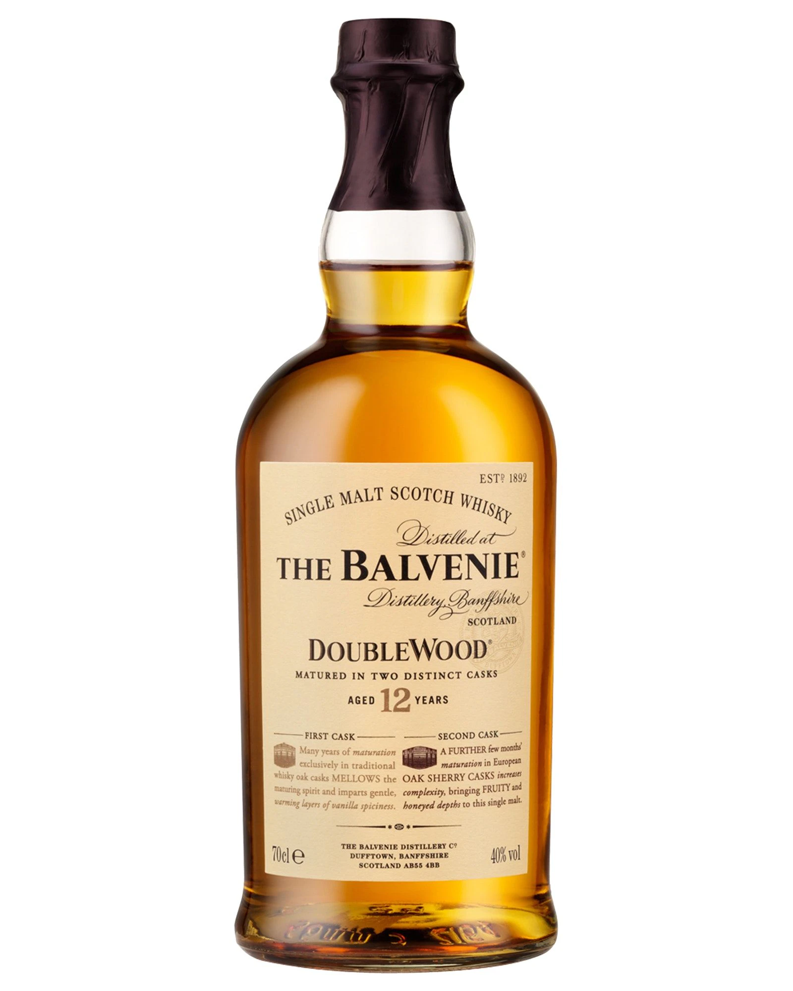 The Balvenie 12 Year Old DoubleWood Scotch Whisky 700mL Bottle