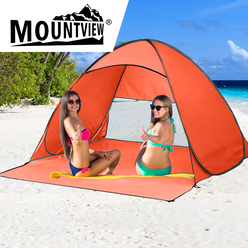 Mountview Pop Up Beach Tent Caming Portable Shelter Shade 2 Person Tents Orange