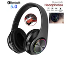 Bluetooth 5.0 Wireless Stereo Headphones Earphones For iPad Phone IOS Android Black