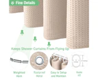 Waffle Weave Heavy Duty Shower Curtain with 12 Hooks, Hotel Luxury Weighted Shower Curtains for Bathroom - Blush Pink