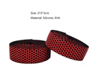 2Pcs Winding Type Handlebar Tape Honeycomb Texture Shock Absorption Protection Handlebar Wrap for Bicycle - Red