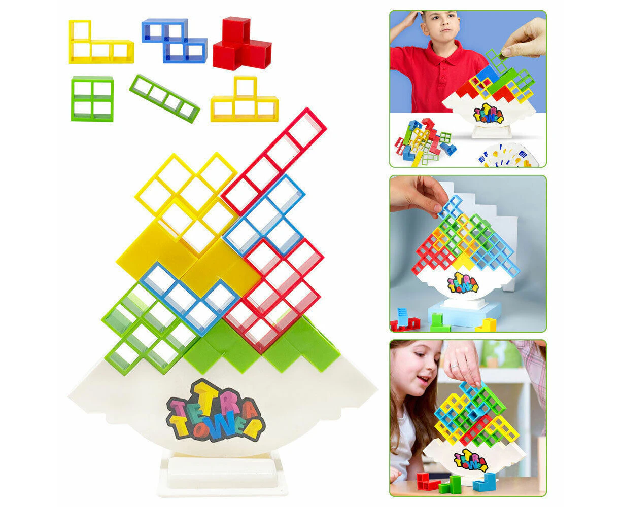 48Pcs Kids Board Games Tetra Tower Balance Stacking Toys Building Blocks Puzzle Games For Creative Kids