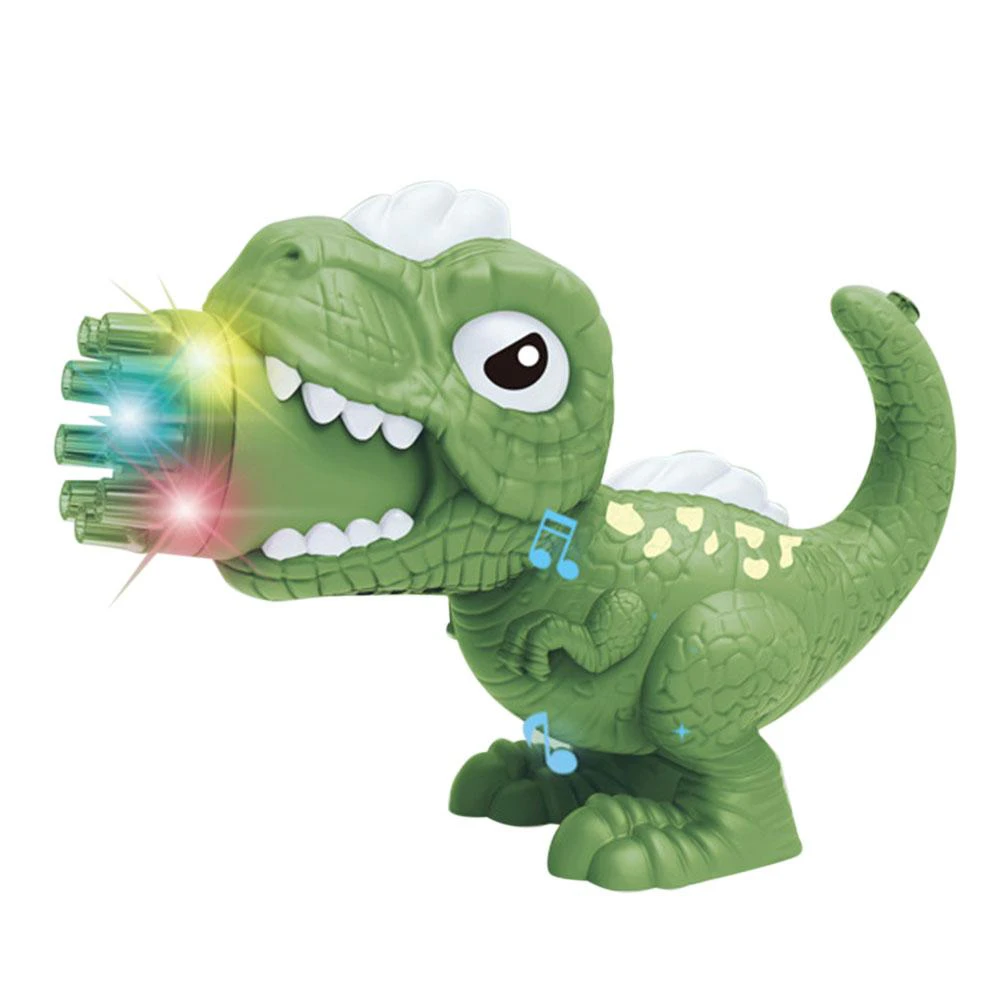 9 Hole Auto Dinosaur Bubble Machine Toys Outdoor Music Lighting Bubble Blower Toy