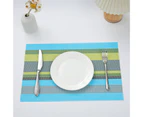 Insulation Pad Soft Heat Insulation Simplicity Decorative Stripes Non-slip Cuttable Cup Mat Kitchen Supplies - Blue