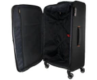 Pierre Cardin 78cm LARGE Soft Shell Suitcase in Black