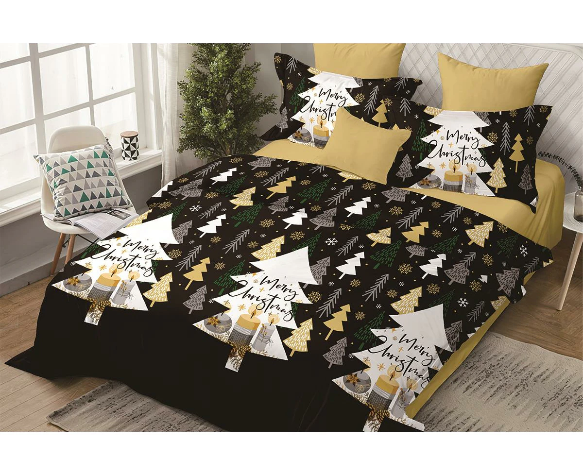 Xmas Eve Christmas Design Soft Quilt Duvet Doona Cover Set