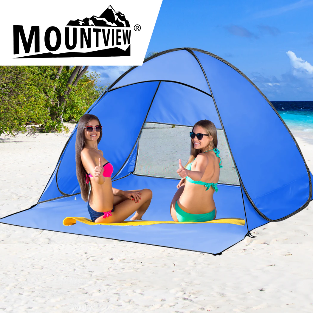 Mountview Pop Up Beach Tent Caming Portable Shelter Shade 2 Person Tents Blue