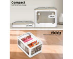 Stackable Storage Containers Lid Clothes Organiser Box 5 Side Open Foldable 28L