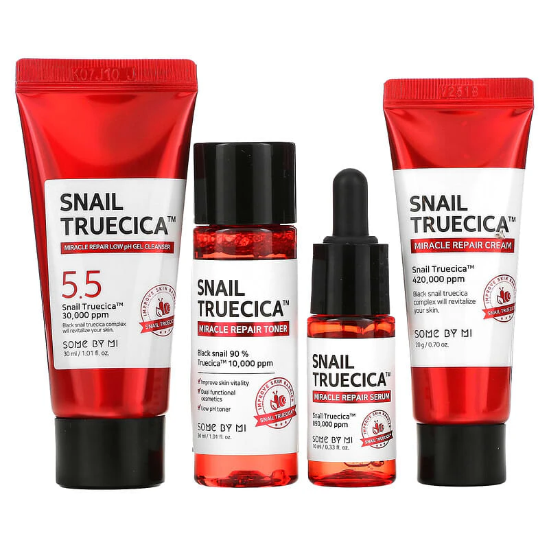 Some By Mi, Snail Truecica Miracle Repair Starter Kit, 4 Piece Kit