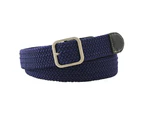 Braided Canvas Woven Elastic Stretch Belts For Men/Women/Junior,Navy