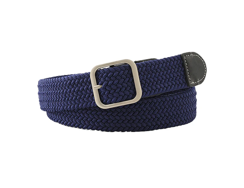 Braided Canvas Woven Elastic Stretch Belts For Men/Women/Junior,Navy