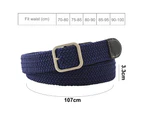 Braided Canvas Woven Elastic Stretch Belts For Men/Women/Junior,Navy