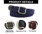 Braided Canvas Woven Elastic Stretch Belts For Men/Women/Junior,Navy