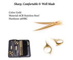 Pet Dog Grooming Scissors Shear Hair Cutting Set Curved Tool Kit Gold