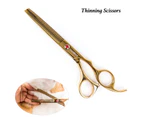 Pet Dog Grooming Scissors Shear Hair Cutting Set Curved Tool Kit Gold