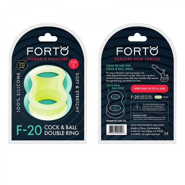 Forto F-20: Balls Stretcher Liquid Silicone 60-77 Mm Glow-in-the-dark