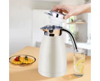 SOGA 2X 1.2L Stainless Steel Kettle Insulated Vacuum Flask Water Coffee Jug Thermal White