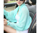 puluofuh Shawl Scarf See-Through Sunshade Protect Skin Ruffle Chiffon Protective Arm Sleeves Scarf for Travel -Sky Blue