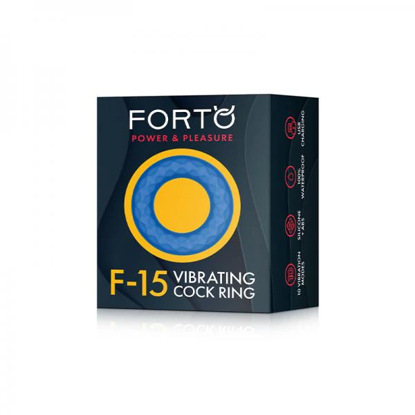 Forto F-15: Silicone Vibrating Cock Ring Blue