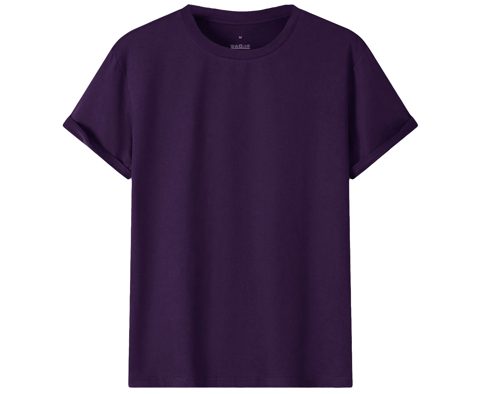 Adult 100% Cotton T-Shirt Unisex Men's Basic Plain Blank Crew Tee Tops Shirts - Purple