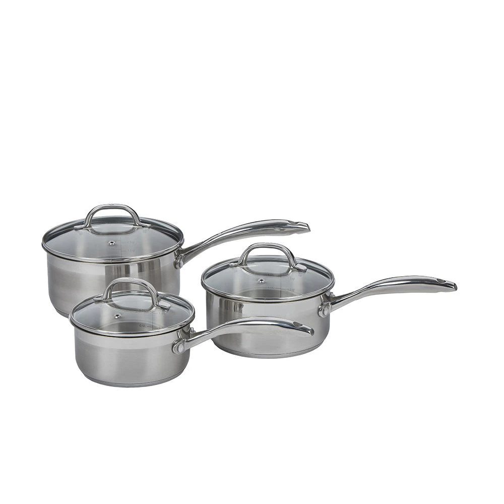 Swiss Diamond Premium Steel Induction 3 Piece Saucepan Set 16x7.5cm