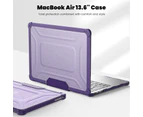 WASSUP Starry Case for MacBook Air 13.6 inch 2022/2024 Slim Rubberized TPU Bumper Cover & Fold Kickstand-Purple