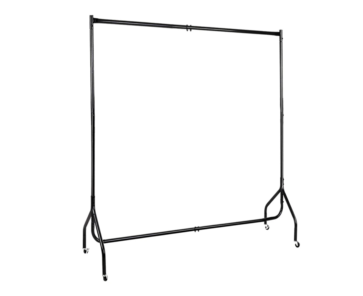 6FT Clothes Racks Metal Garment Display Rolling Rail Hanger Airer Stand