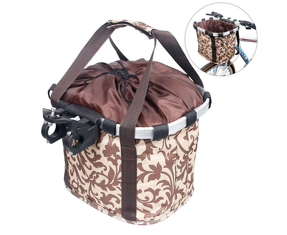 ViviPet Foldable Detachable Travel Bike Basket for Cats Dogs-Coffee